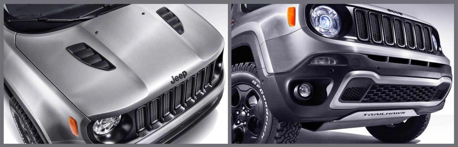 Jeep совместно со специалистами из ателье Mopar создали на базе кроссовера Renegade шоу-кар Renegade Hard Steel Новинка получила эксклюзивный окрас и прицеп с мультимедиа