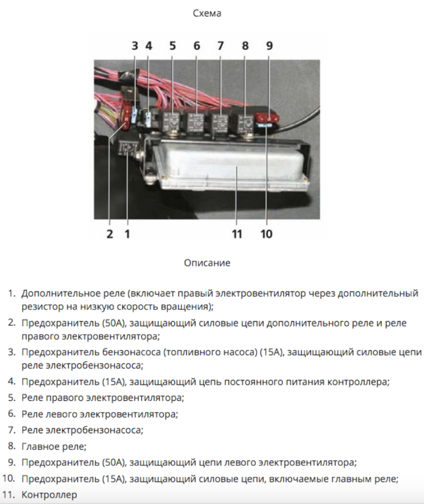 Схема реле нива шевроле вентиляторов